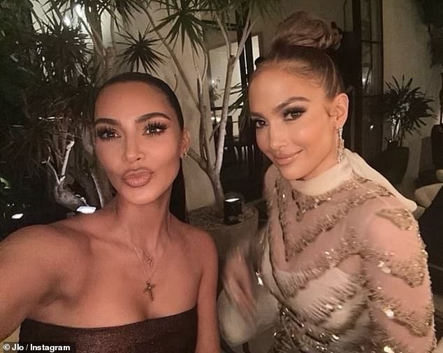 Flawless: The Let's Get Loud hitmaker, 53, shared a number of photos of her and the reality TV star, 42, as they posed for the camera, which was held by Kim