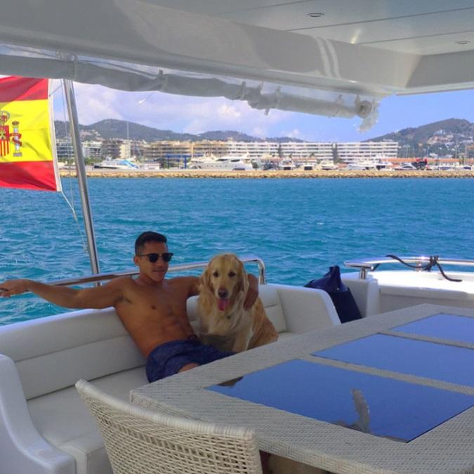  Atom on a yacht off the coast of Ibiza